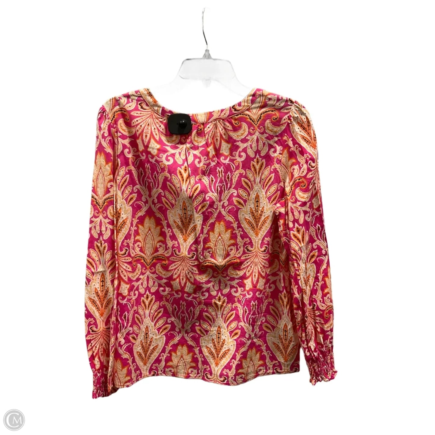 Top Long Sleeve By Loft In Orange & Pink, Size: M