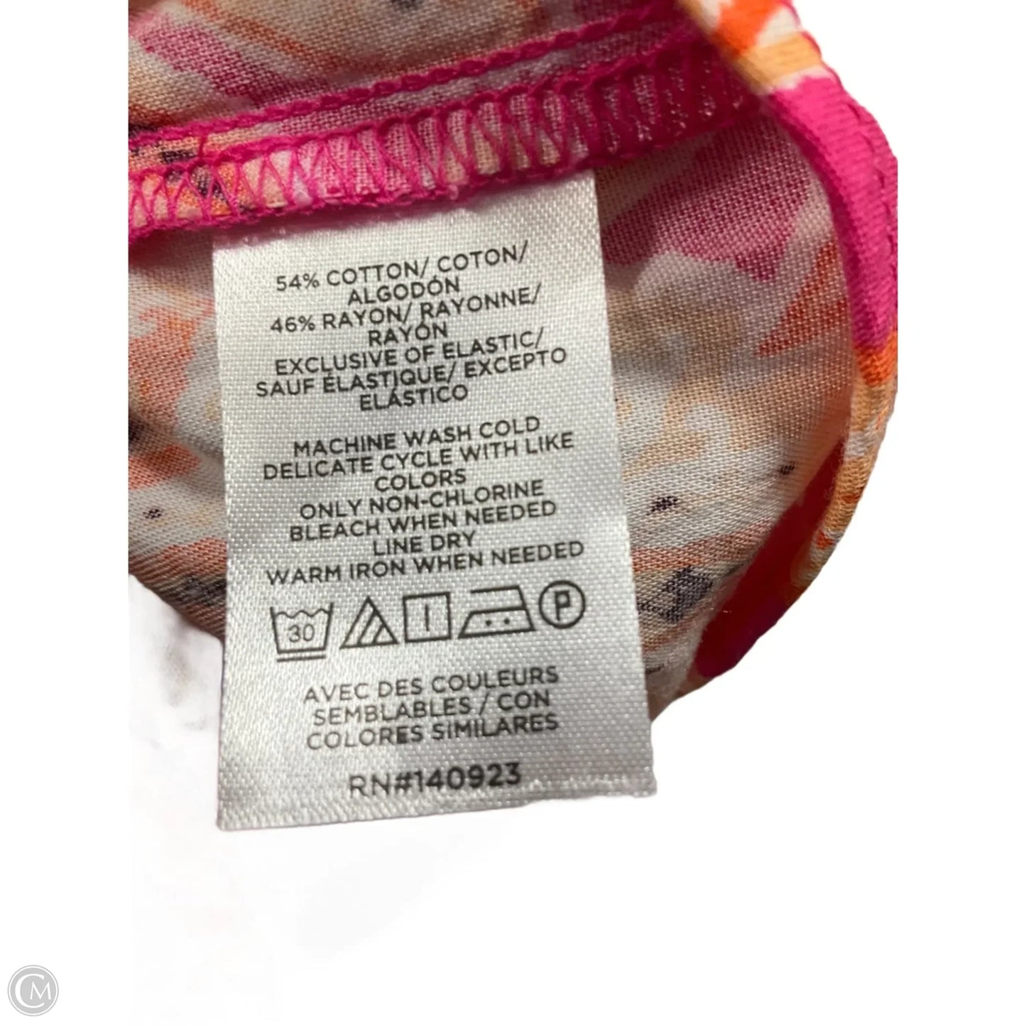 Top Long Sleeve By Loft In Orange & Pink, Size: M