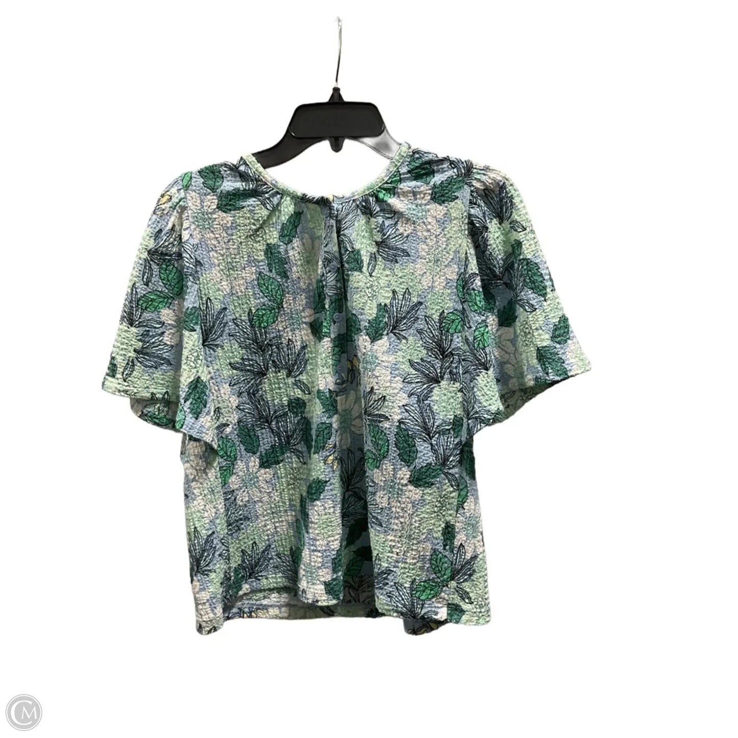 Top Short Sleeve By Loft In Blue & Green, Size: M