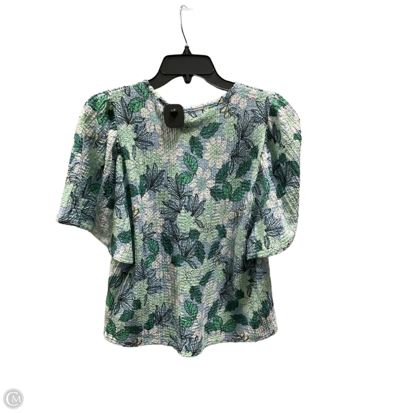 Top Short Sleeve By Loft In Blue & Green, Size: M