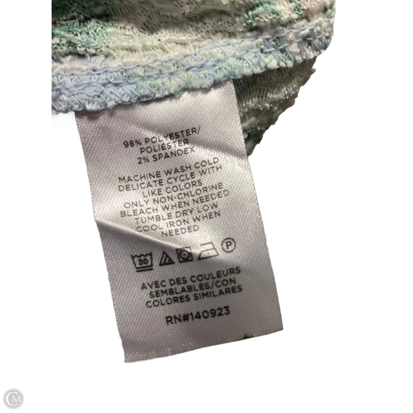 Top Short Sleeve By Loft In Blue & Green, Size: M