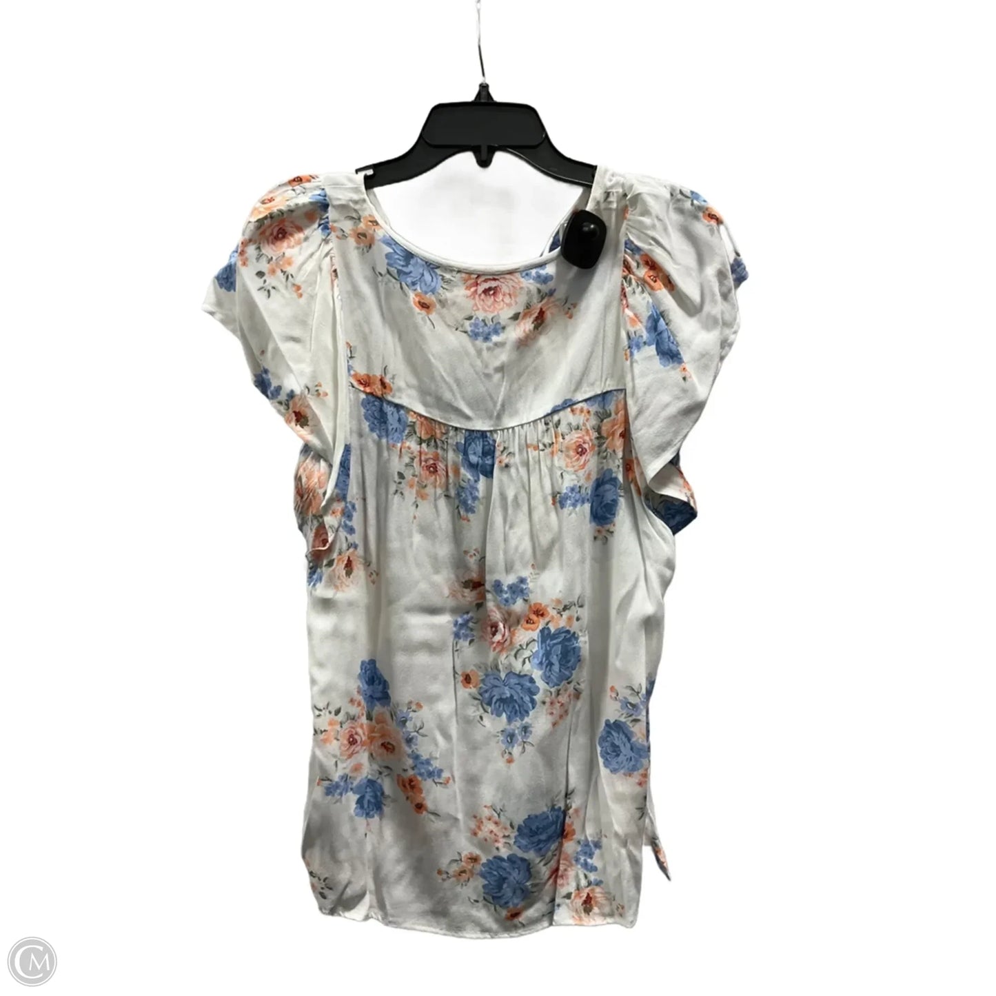 Top Short Sleeve By Loft In Blue & Orange, Size: M