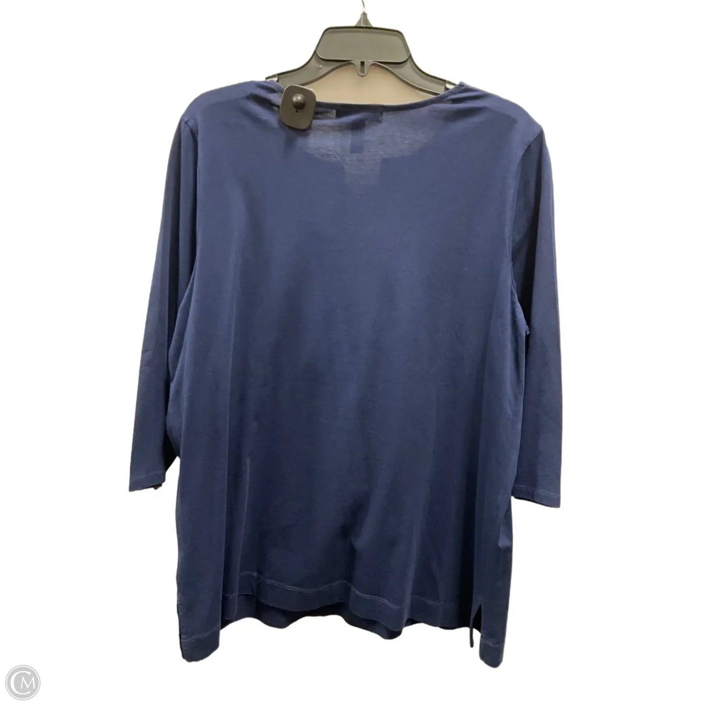 Top 3/4 Sleeve By Lauren By Ralph Lauren In Blue, Size: 2x