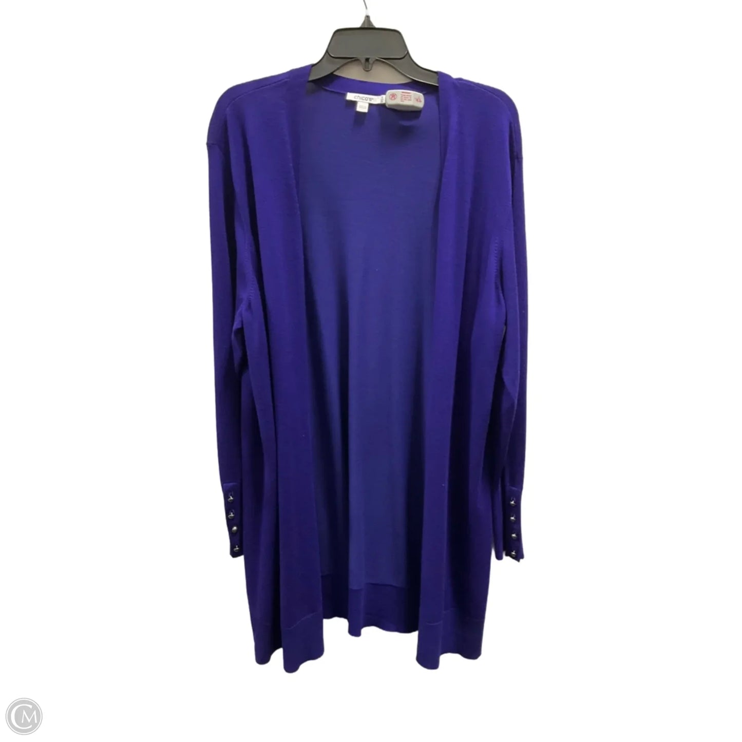 Sweater Cardigan By Chicos In Purple, Size: Xxl