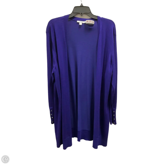 Sweater Cardigan By Chicos In Purple, Size: Xxl