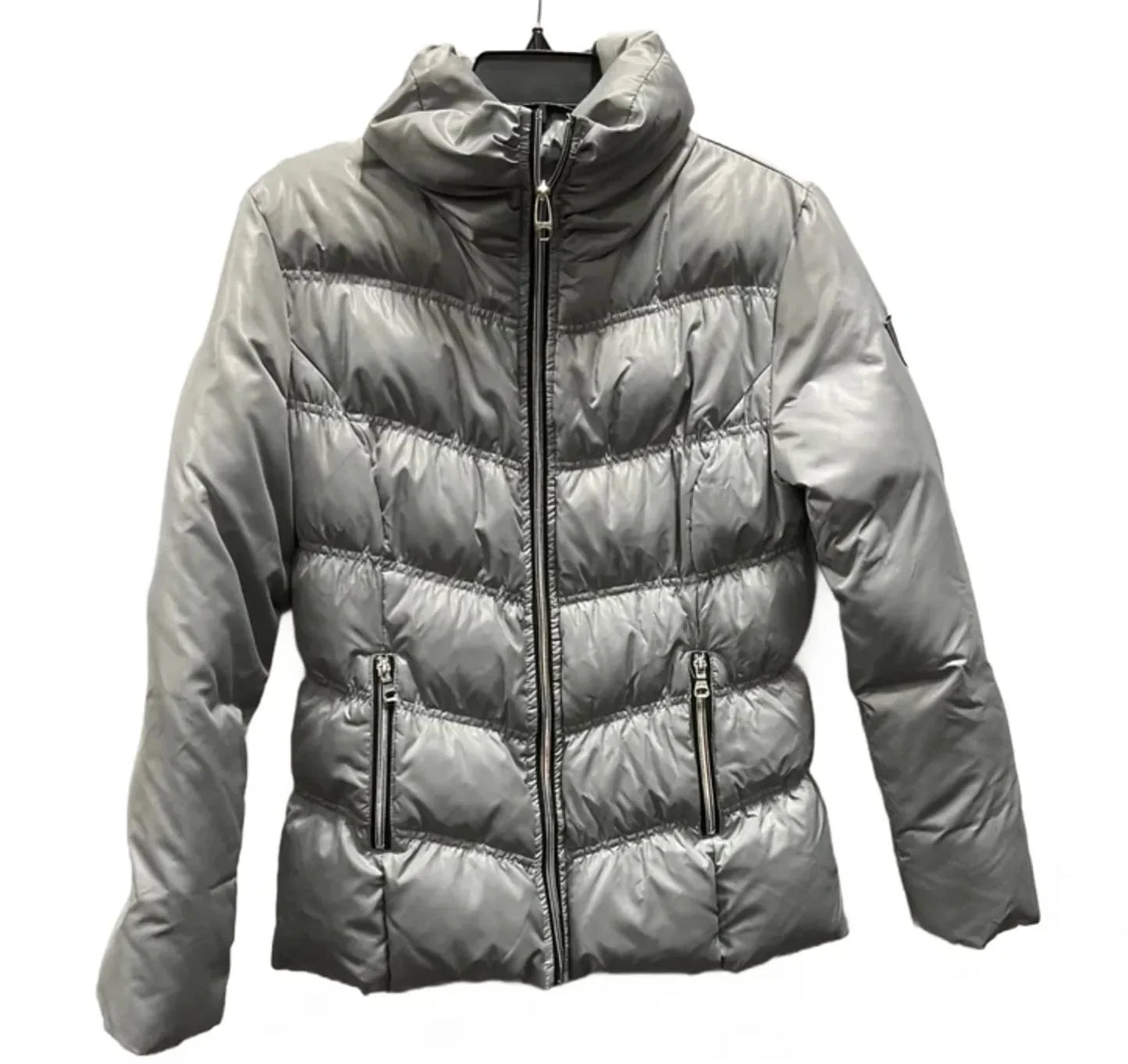 Coat Puffer & Quilted By Guess In Grey, Size: M