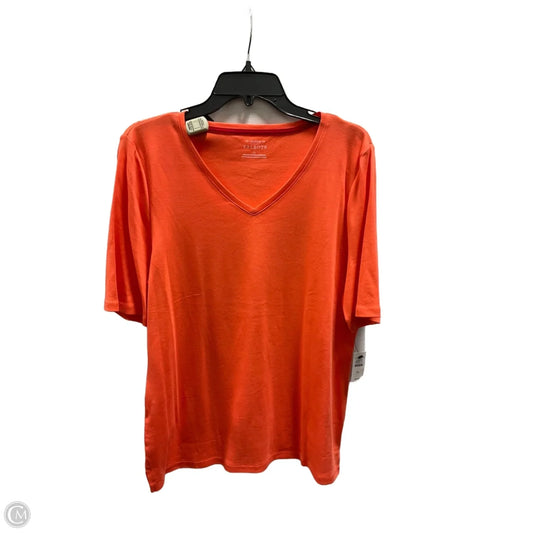 Top Short Sleeve Basic By Talbots In Orange, Size: Xl