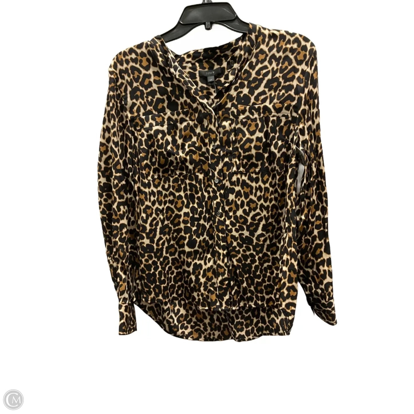 Top Long Sleeve By J. Crew In Leopard Print, Size: 12