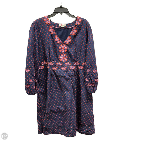 Dress Casual Midi By Boden In Blue & Red, Size: 18