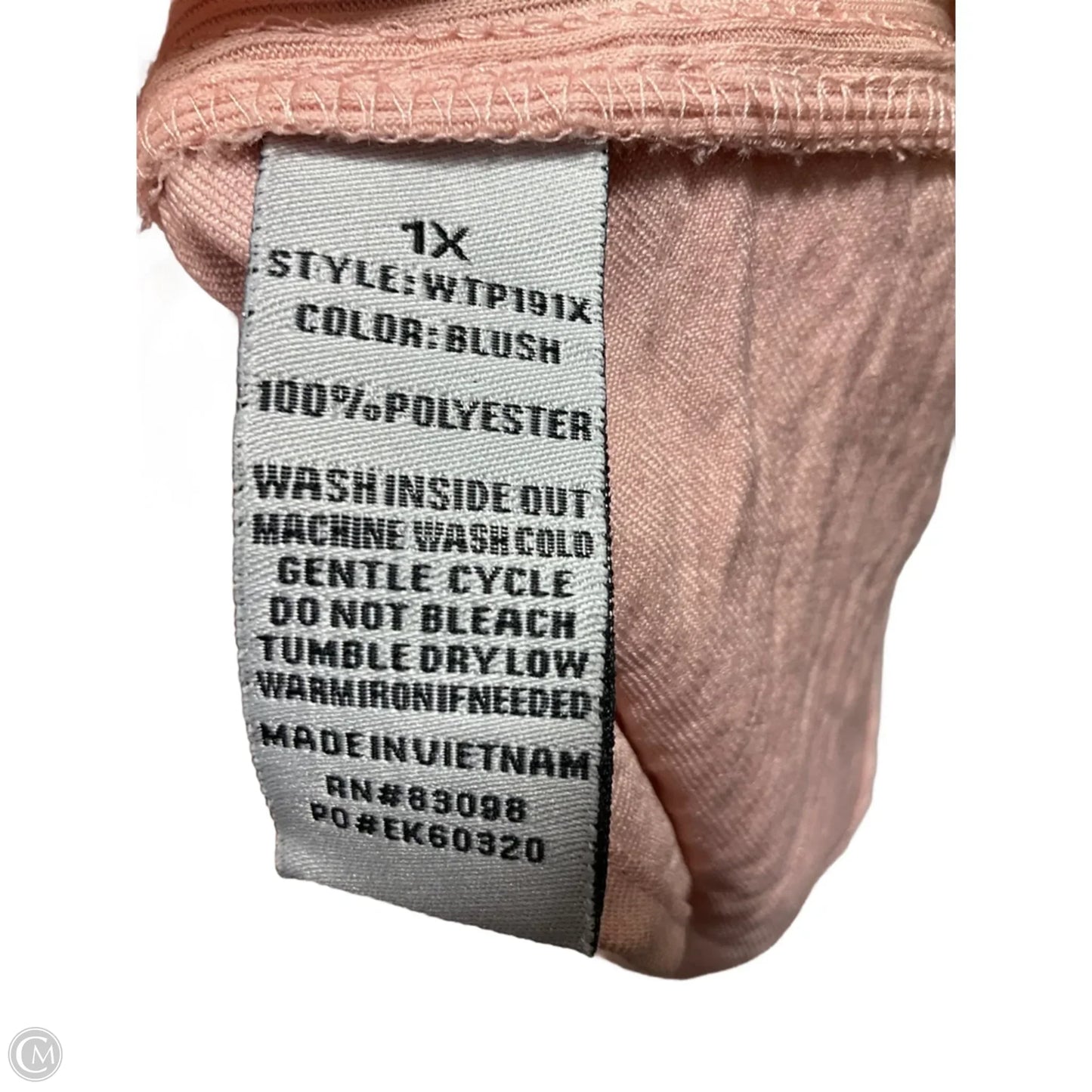 Blouse 3/4 Sleeve By Ci Sono In Pink, Size: 1x