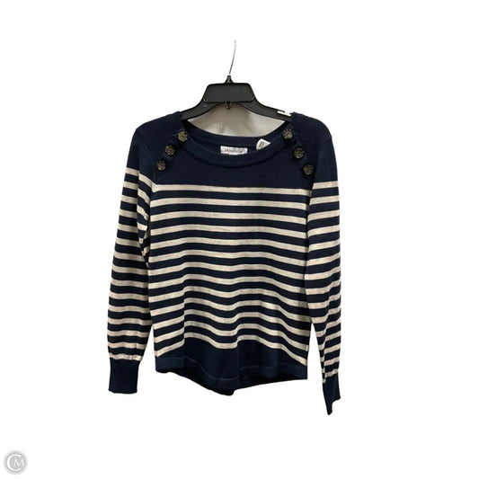 Top Long Sleeve By Liz Claiborne In Blue & Cream, Size: Xs