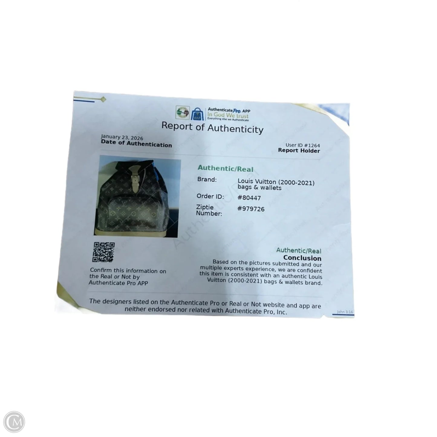 Backpack Luxury Designer By Louis Vuitton, Size: Large