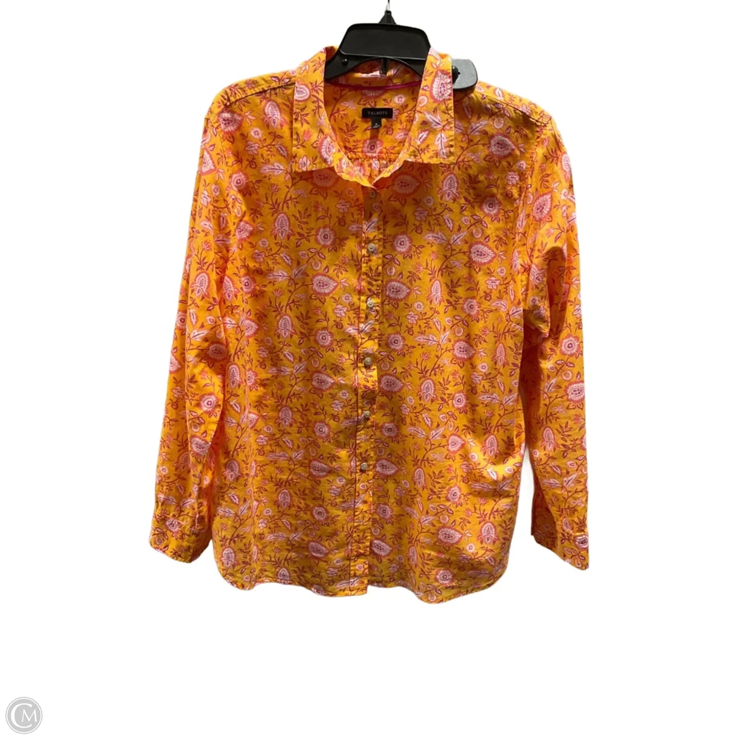 Blouse Long Sleeve By Talbots In Orange, Size: Xl