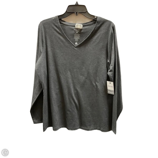 Top Long Sleeve By Nine West Apparel In Gold & Grey, Size: 1x
