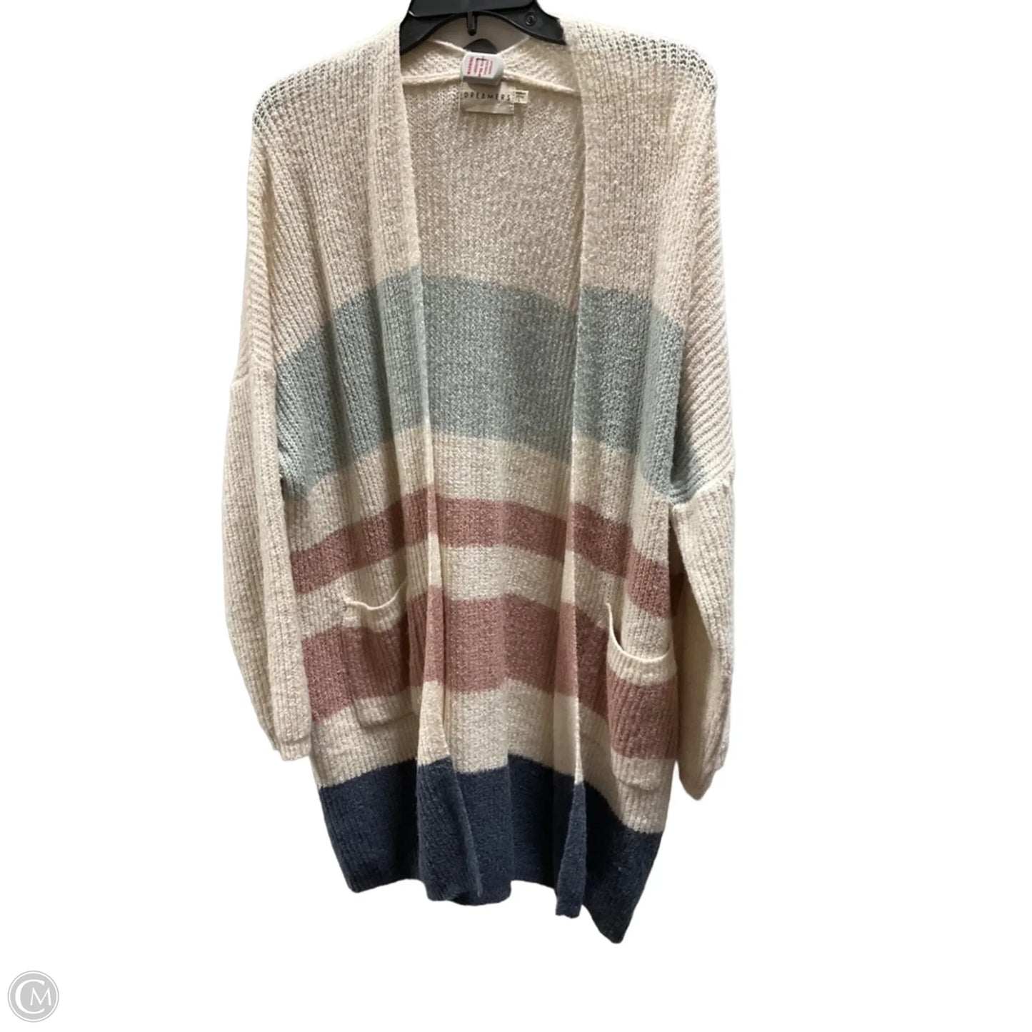 Sweater Cardigan By Dreamers In Striped Pattern, Size: L