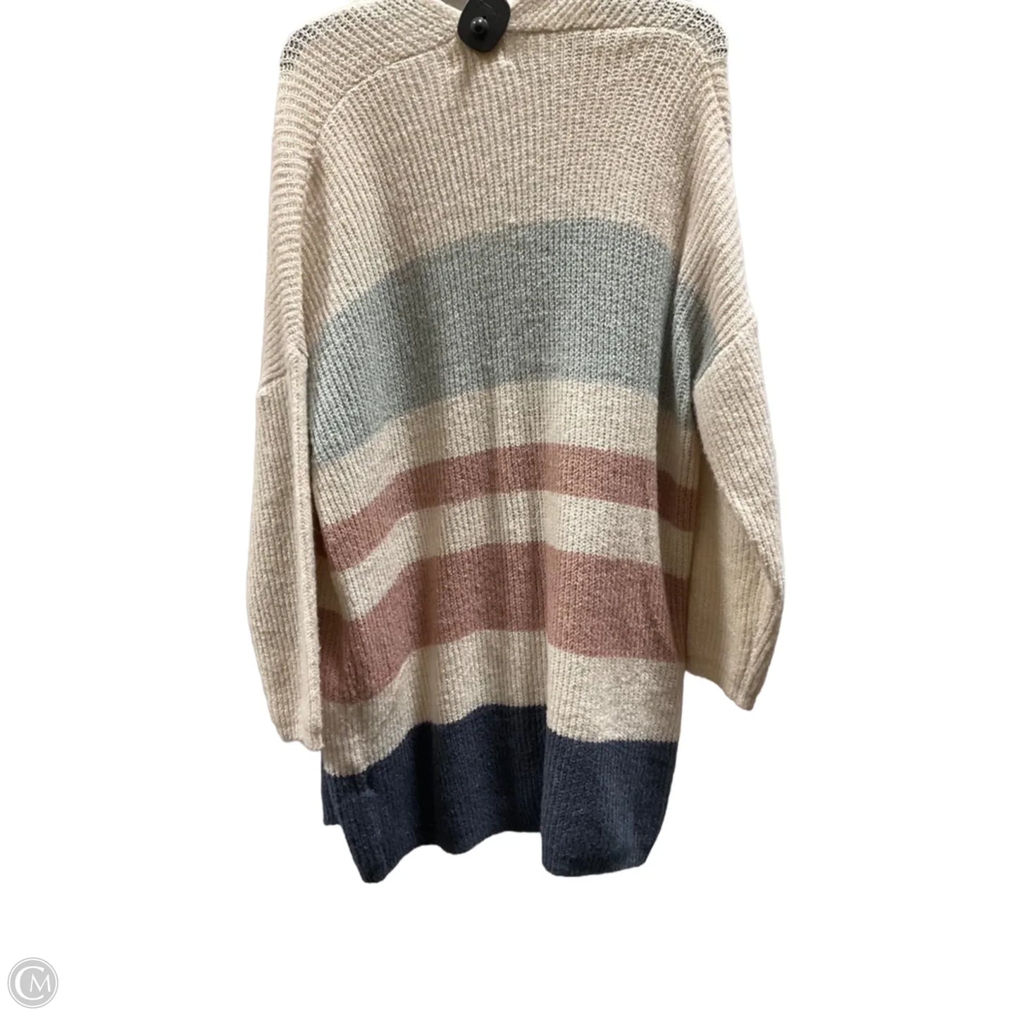 Sweater Cardigan By Dreamers In Striped Pattern, Size: L