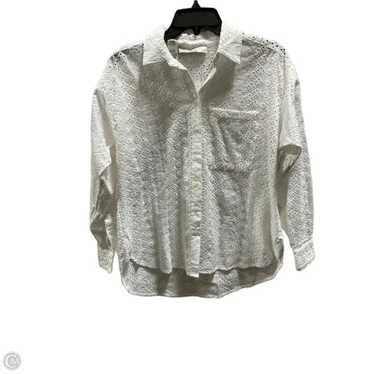 Blouse Long Sleeve By Loft In White, Size: Xs