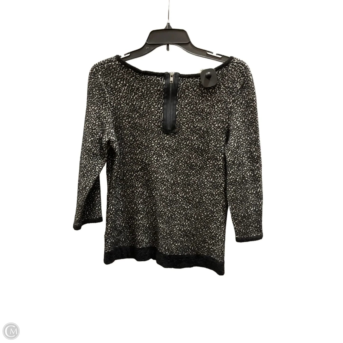 Top 3/4 Sleeve By Moth In Black & Cream, Size: M