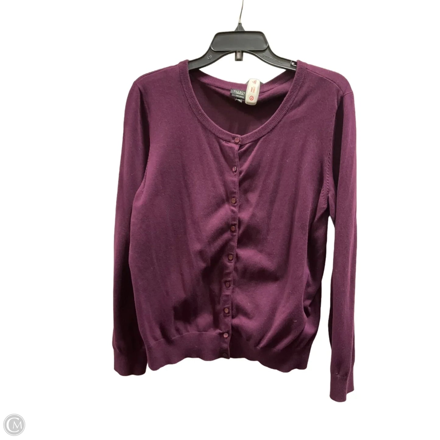 Sweater Cardigan By Talbots In Purple, Size: Xl