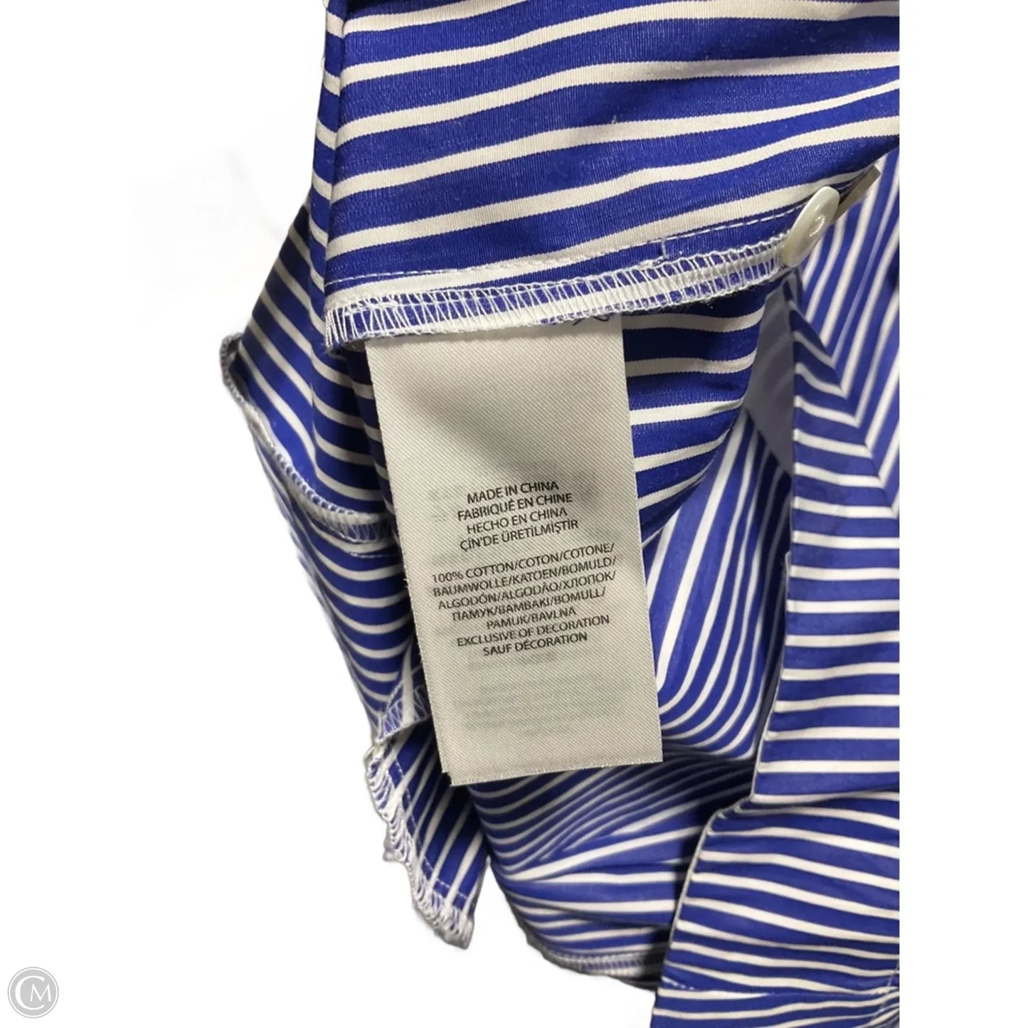Dress Casual Midi By Polo Ralph Lauren In Blue & White, Size: 12