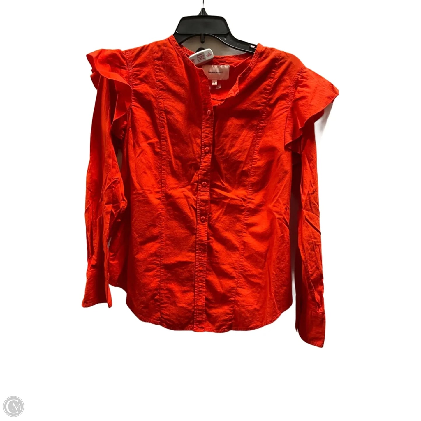 Top Long Sleeve By Current Elliott In Orange, Size: S