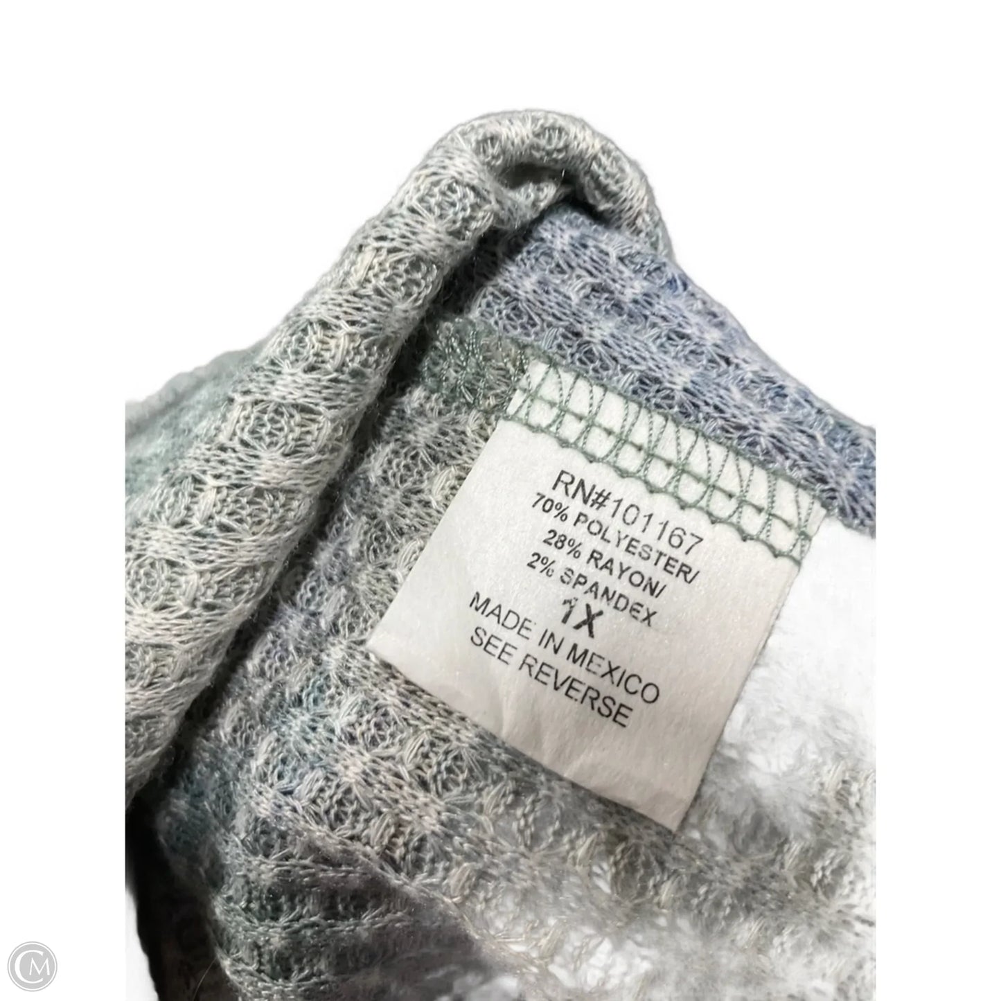 Top Long Sleeve By Kim & Cami In Green & Purple, Size: 1x