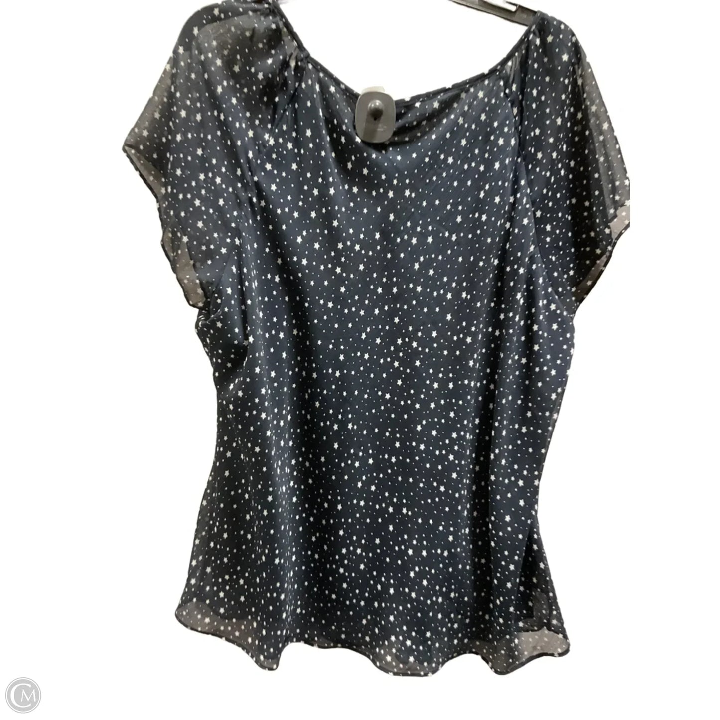 Top Short Sleeve By Clothes Mentor In Blue & White, Size: 3x