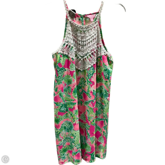 Dress Designer By Lilly Pulitzer In Green & Pink, Size: 8