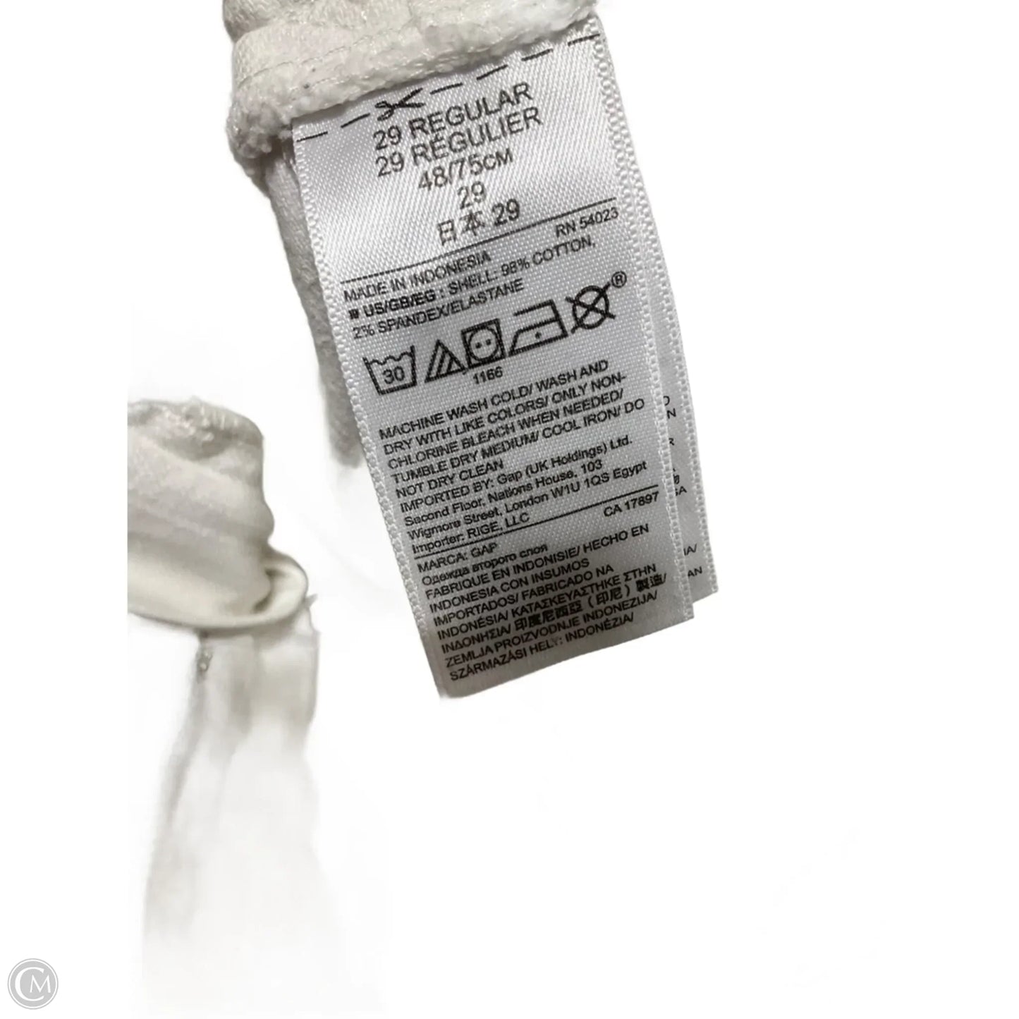 Jeans Straight By Gap In White, Size: 8