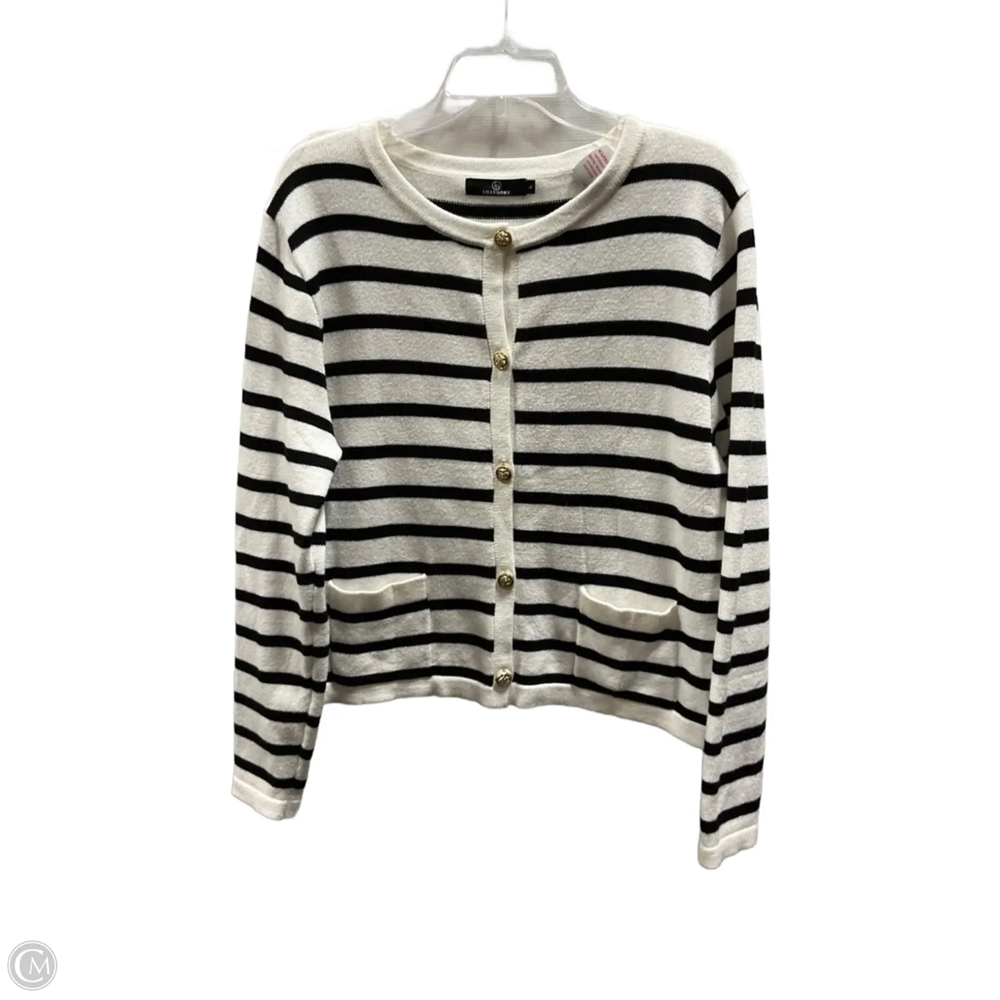 Cardigan By Cmf In Striped Pattern, Size: L