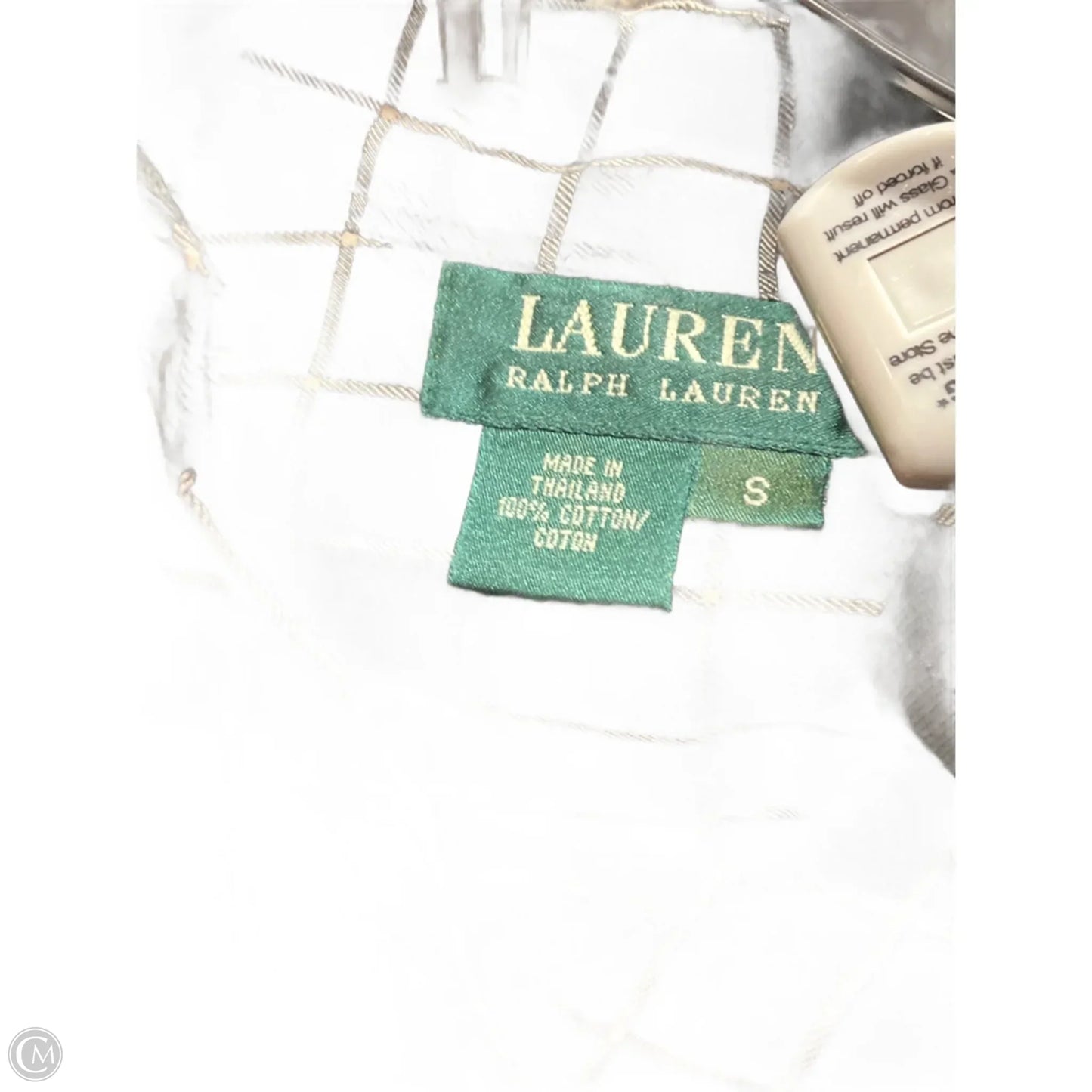 Blouse Long Sleeve By Lauren By Ralph Lauren In Black & White, Size: S