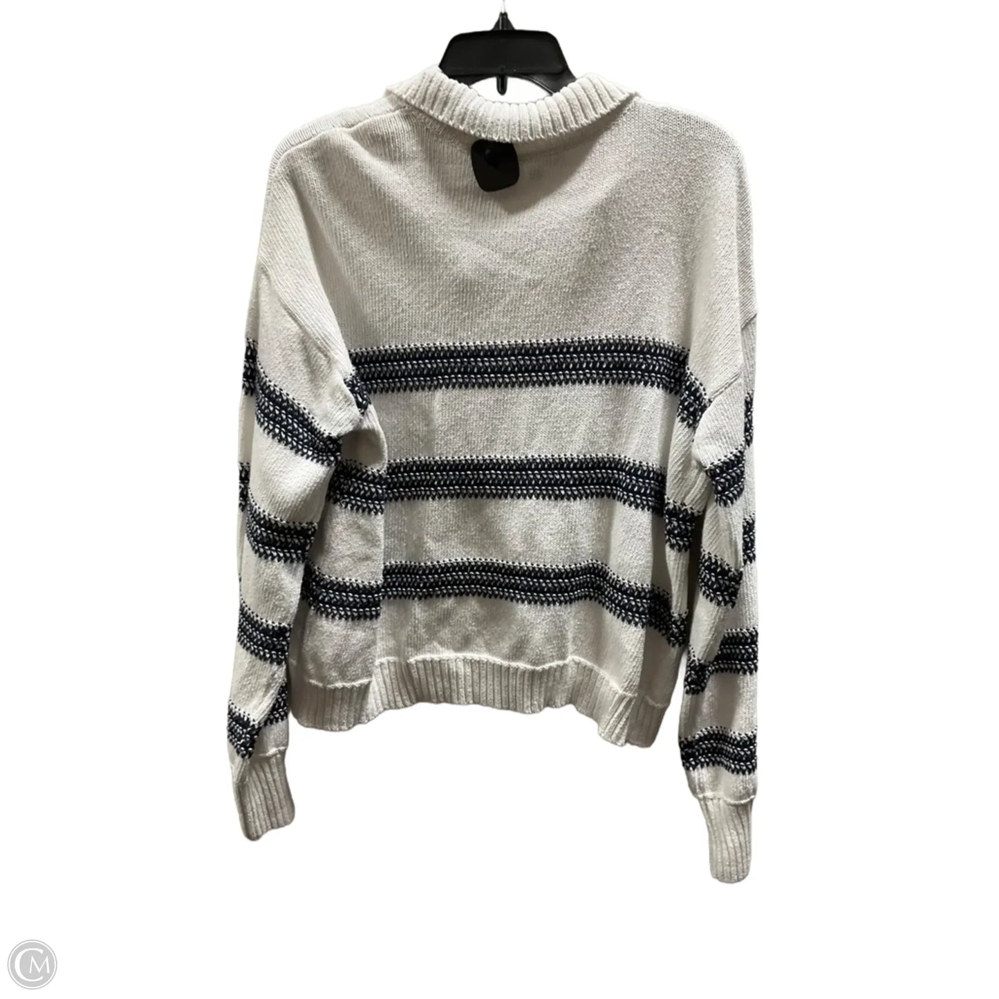 Top Long Sleeve By C And C In Blue & White, Size: Xl