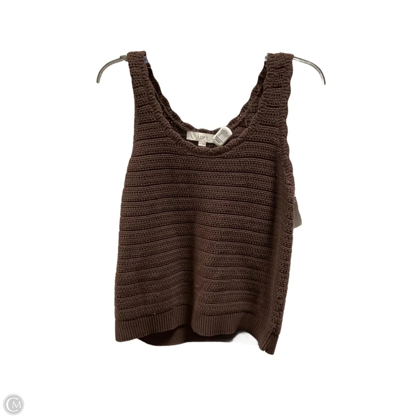 Top Sleeveless By Loft In Brown, Size: M