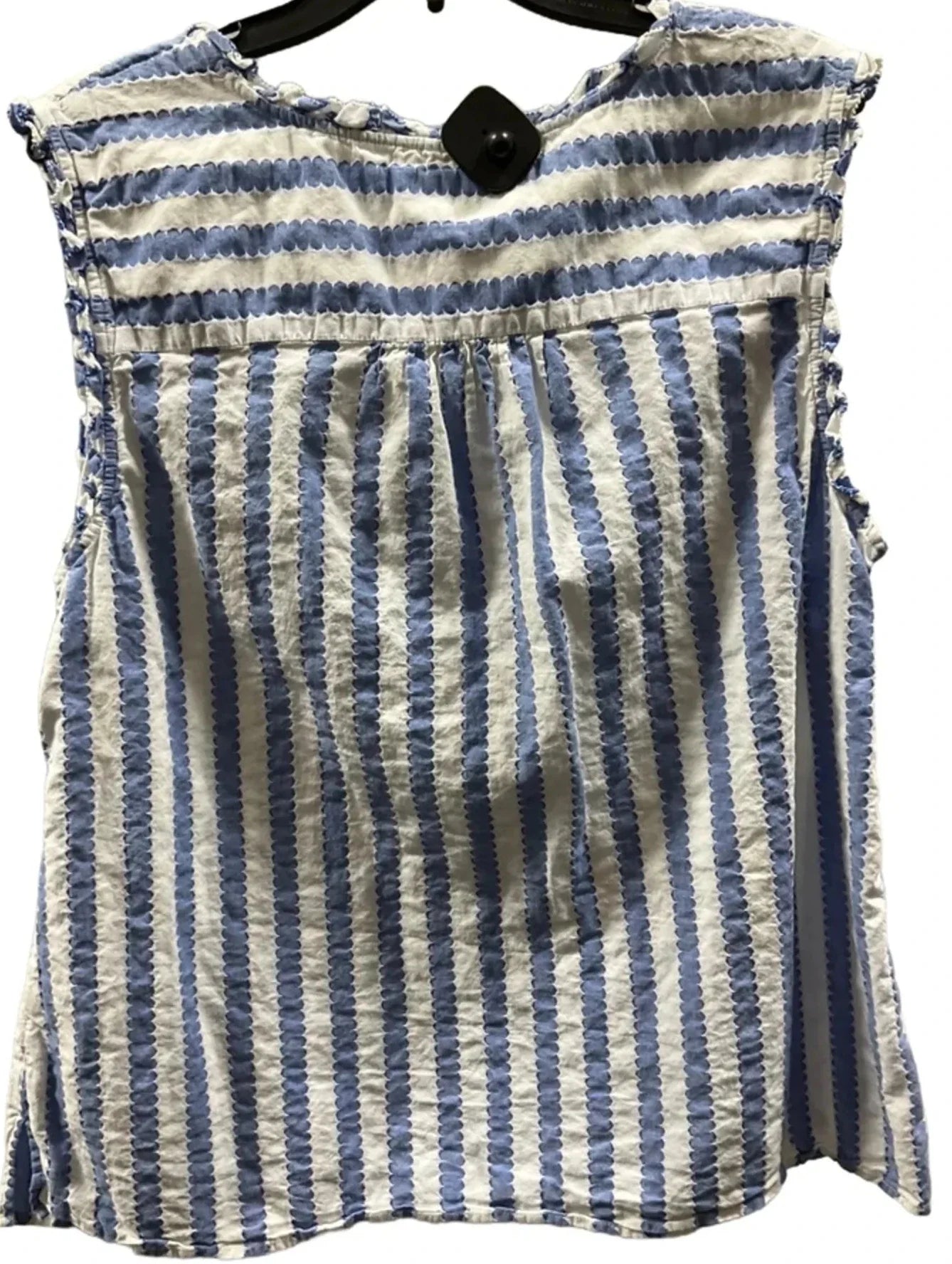 Top Sleeveless By Talbots In Blue & White, Size: 2x