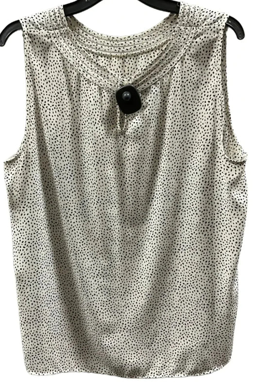 Top Sleeveless By Talbots In Black & Cream, Size: Xl