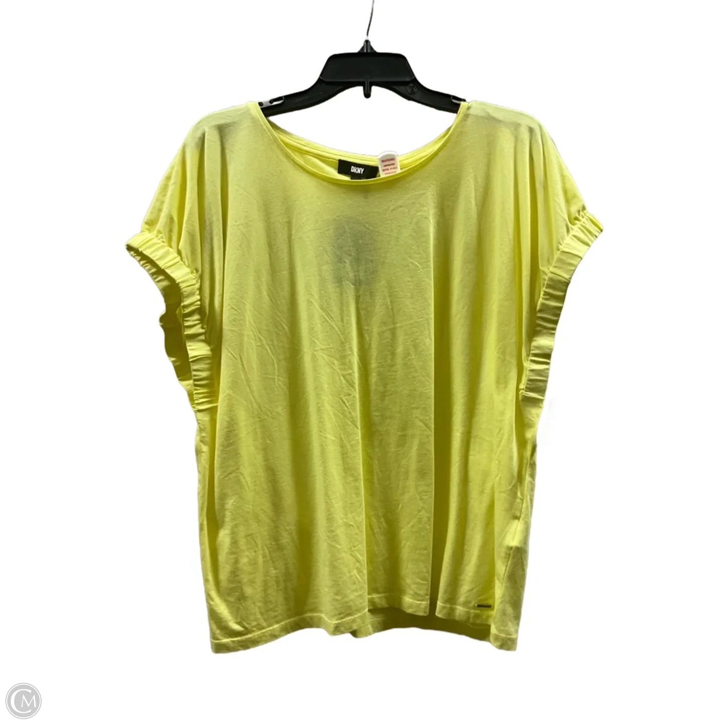 Top Short Sleeve By Dkny In Yellow, Size: Xl