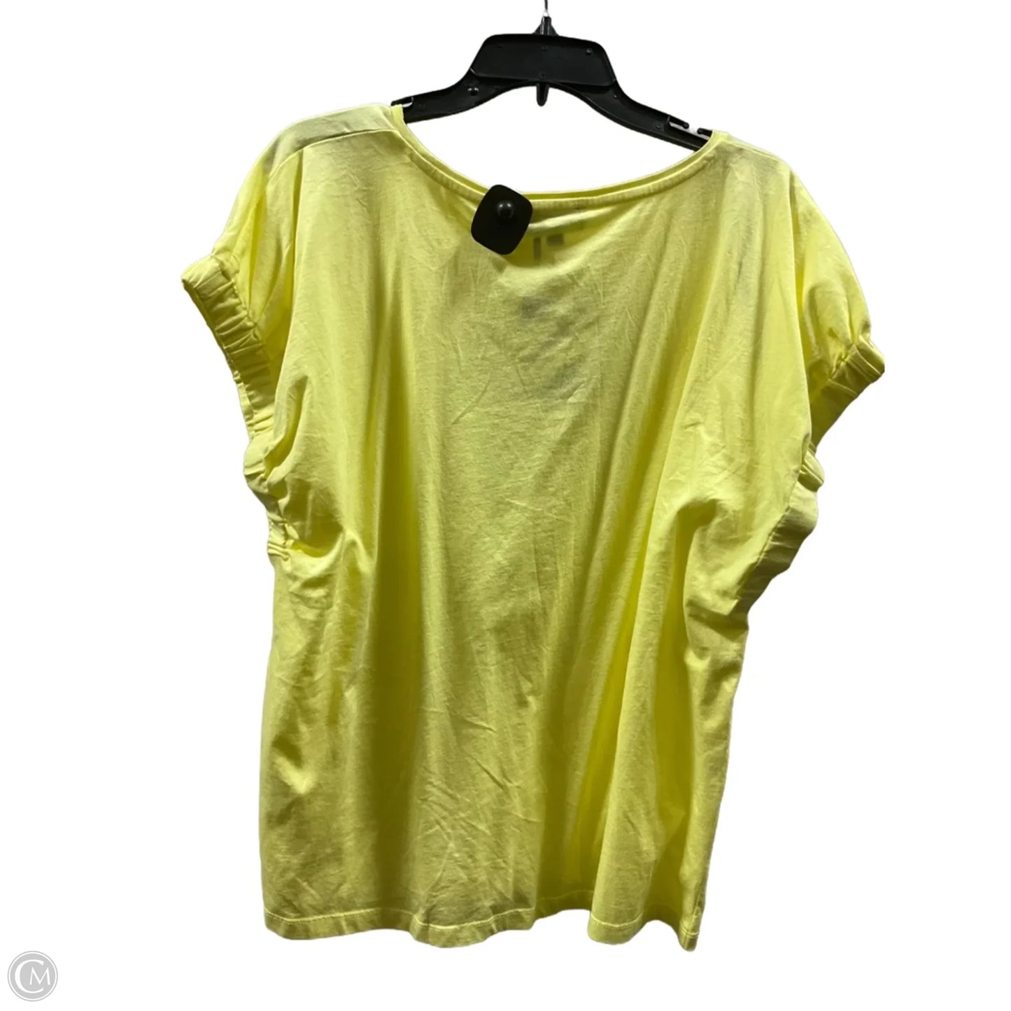 Top Short Sleeve By Dkny In Yellow, Size: Xl