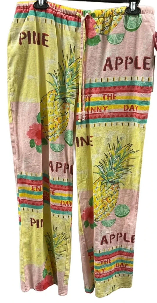 Pants Linen By Rachel Zoe In Pink & Yellow, Size: L