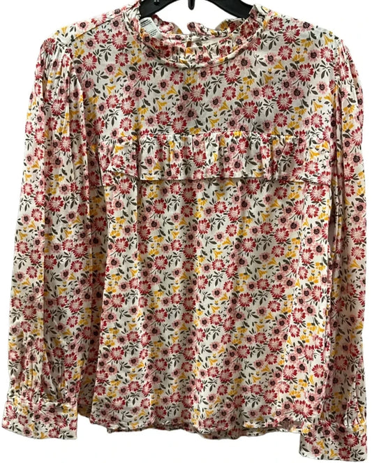 Top Long Sleeve By Loft In Floral Print, Size: L