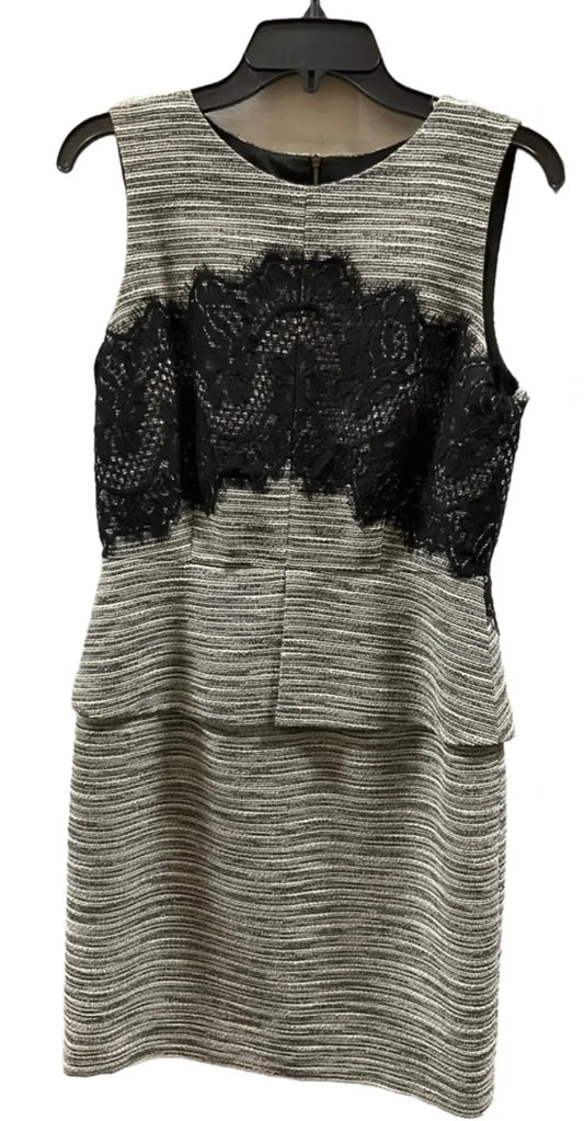 Dress Casual Midi By Antonio Melani In Black & Cream, Size: 6