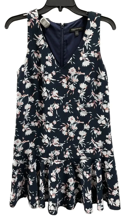 Dress Casual Midi By Banana Republic In Blue & Orange, Size: 0