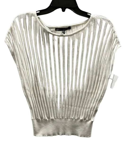 Top Short Sleeve By White House Black Market In Cream, Size: Xs