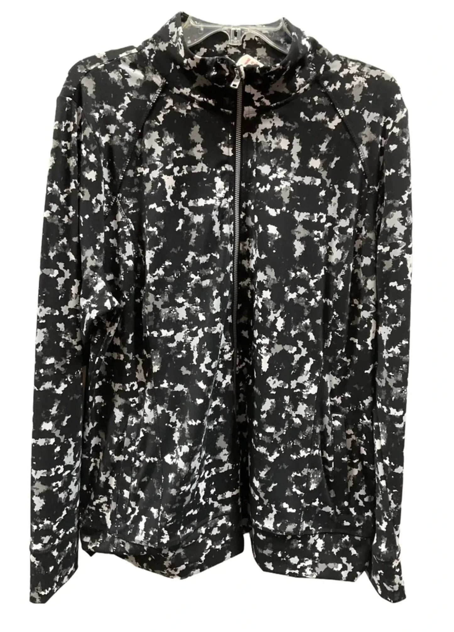 Athletic Jacket By Livi Active In Black & White, Size: 2x