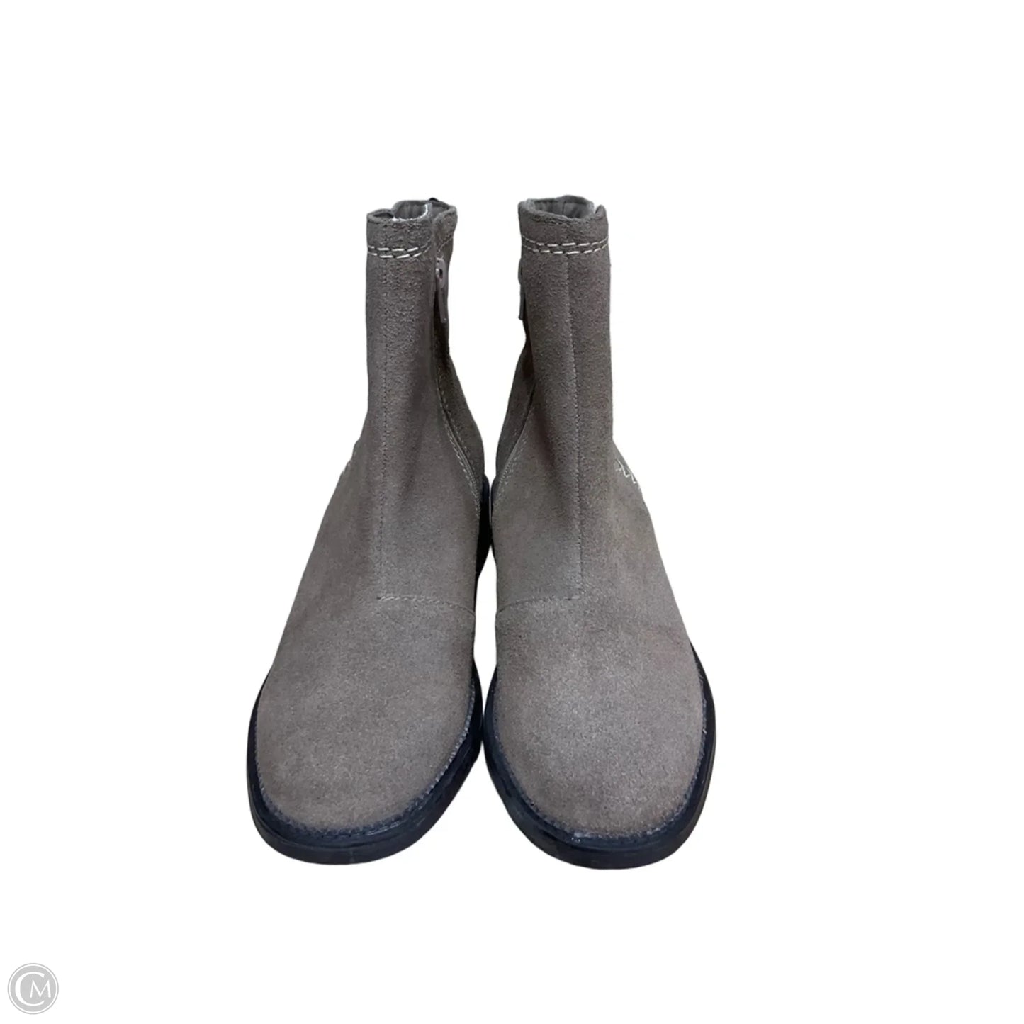Boots Ankle Heels By Clarks In Brown, Size: 7.5