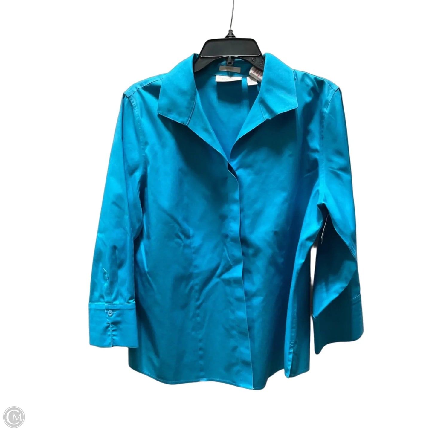 Blouse Long Sleeve By Chicos In Blue, Size: L