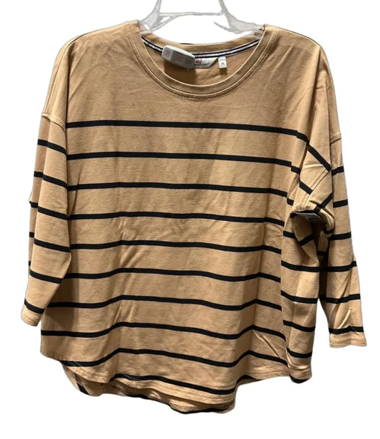 Top Long Sleeve By Vineyard Vines In Black & Tan, Size: M