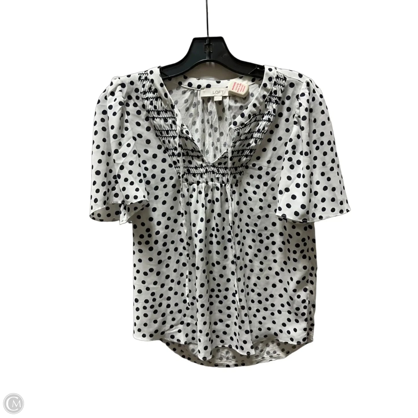 Top Short Sleeve By Loft In Polkadot Pattern, Size: Xs