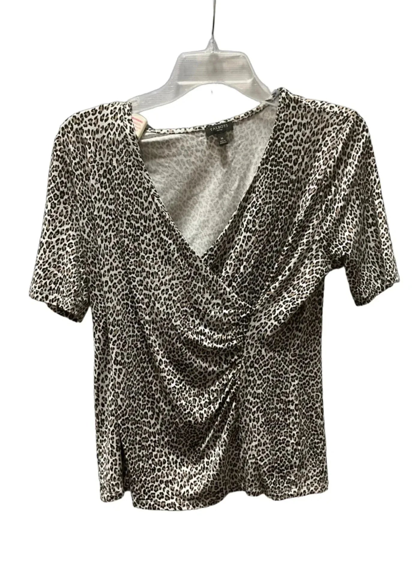 Top Short Sleeve By Talbots In Leopard Print, Size: M
