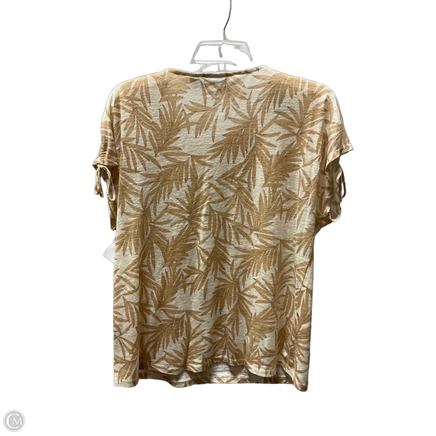 Top Short Sleeve By Nicole By Nicole Miller In Brown & Cream, Size: M