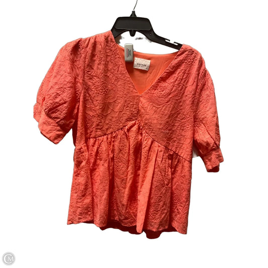 Top Short Sleeve By Andree By Unit In Orange, Size: L